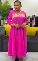 Robe plissée Miyake de grande taille pour dames, tenue décontractée et dorée de couleur unie