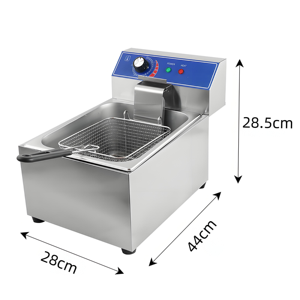 Freidora eléctrica comercial de 6L con cesta única de acero inoxidable para uso doméstico, restaurantes, condición usada para pollo frito - Product Image 2