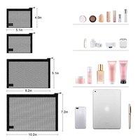 Sac de rangement multifonctionnel en maille avec fermeture éclair pour articles divers, maquillage, cadeaux, exposition, usage quotidien, fête, avec logo personnalisé