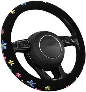 Housse de <span class=keywords><strong>volant</strong></span> brodée mignonne - Décoration florale de luxe <span class=keywords><strong>pour</strong></span> voiture, antidérapante, absorbant la transpiration, universelle 15 pouces - Product Image 1