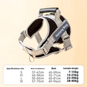 Arnés de moda para mascotas para perros medianos a grandes Anti-Pull para decoraciones de cinta de diseño de velcro para correa dorada para caminar - Product Image 6