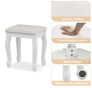 Tocador plegable portátil blanco moderno, juego de taburetes de maquillaje con lámpara Led inteligente, espejo cosmético, muebles de dormitorio - Product Image 5