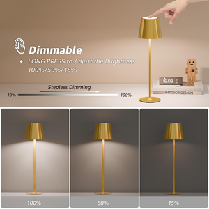 Lampes de table tactiles d'extérieur, lampe de bureau moderne pour chambre à coucher, lampe de table sans fil rechargeable pour bar et restaurant avec port de charge USB - Product Image 2