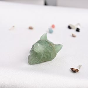 Cabeza de Lobo Tallada en Cristal Natural Multicolor, Artesanía, Adornos de Animales Pequeños - Otras Artesanías de Cristal - Product Image 4