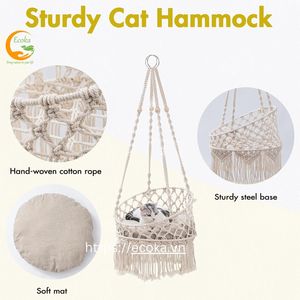 Offre Spéciale suspendu macramé Crochet chat hamac lit panier Style moderne Animal balançoire lit bon prix 2025 - Product Image 5