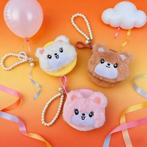 Monedero de peluche adorable de nuevo estilo con diseño de cabeza de animal de dibujos animados, bolsa para auriculares, colgante, bolsa para teléfono, llavero, venta al por mayor - Product Image 3