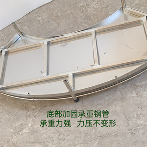 Mesa de tratamiento en forma de abanico Lekang 1550x460x865mm con diseño de arco engrosado, carro de hospital - Product Image 1