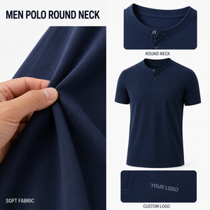 Custom High Quality Logo <b>Mandarin</b> <b>Collar</b> Anti-Bacterial Quick Dry Beaded Polyester Vintage Men's Golf Polo <b>Shirt</b> Luxury Golf - Product Image 6