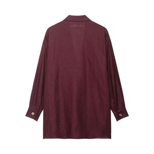 Veste de costume longue en lin taille haute européenne américaine pour femmes automne décontractée Bloomers à lacets détail solide vente en gros 173 - Product Image 4