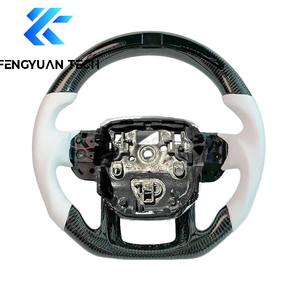Volant en cuir et fibre de carbone pour Land <span class=keywords><strong>Rover</strong></span> <span class=keywords><strong>Range</strong></span> <span class=keywords><strong>Rover</strong></span> <span class=keywords><strong>Velar</strong></span> Sport, cuir noir, LED, ajustement universel, haute qualité - Product Image 4