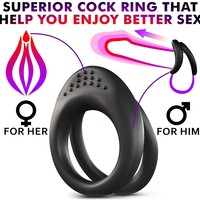 Anneau vibrant en silicone pour homme et manchon pénien pour retarder l'éjaculation, jouet sexuel vibrant mutuel pour couple