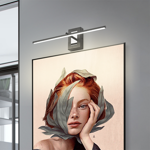 Lámpara de Pared Minimalista de Aluminio, Luz LED para Espejo, 3500K Blanco Cálido, Control Táctil, Regulable, Iluminación para Baño, Pantalla Rectangular Gris - Product Image 5
