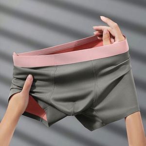 Lot de 100 boxers sans couture pour hommes, en soie 7A, avec entrejambe doublé antibactérien, en modal, couleur contrastée AB, respirants, taille mi-haute - Product Image 1