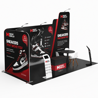 Stand de salon professionnel portable 10x20 pieds avec impression graphique personnalisée et toile de fond en tissu pour exposition et foire