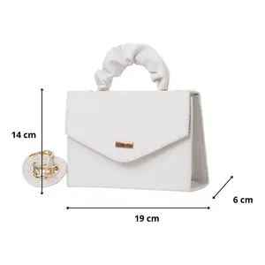 Bolso Bandolera de Lona para Mujer Ever White, Color Sólido, Estilo Bohemio, con Cadenas, para Uso Diario en Otoño e Invierno - Product Image 3