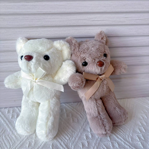 10cm Velvet Teddy Bear Pendant Plush <b>Toy</b> with PP Cotton Filling Wedding Throwing 4-inch Grab Machine Doll Key - Product Image 5