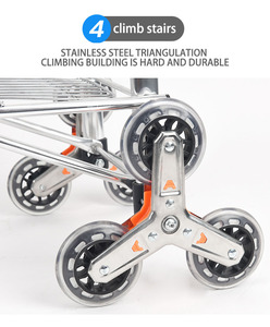 जिलाई 8 व्हील सुपरमार्केट स्टोर मोबाइल पोर्टेबल फोल्डेबल कार बैग सब्जी शॉपिंग हैंड कार बैग - Product Image 3