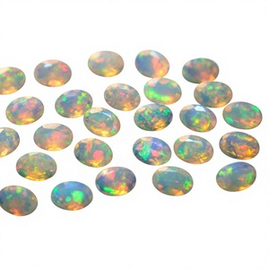 Opale naturelle éthiopienne facettée ovale de la marque Direct Factory Hasnain Gems, avec jeu de couleurs et multicolores, certifiée par une tierce partie - Product Image 1