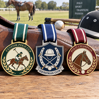 Médaille de champion personnalisée pour le polo équestre, médaille en métal émaillé 3D, médaille de sport équestre, coupe de polo personnalisée, souvenir, récompense pour club équestre