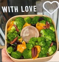 Bol d'açai alimentaire en papier kraft à emporter avec impression personnalisée et vente en gros avec couvercle