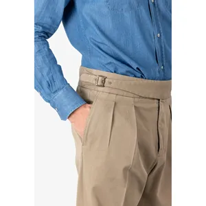 Pantalones Chinos de Algodón y Modal Beige para Otoño e Invierno - Product Image 3
