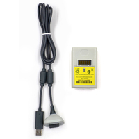 Manette sans fil 360, kit 2-en-1 pour jouer et charger avec batterie externe en plastique de 4800 mAh, communication filaire, noir et blanc