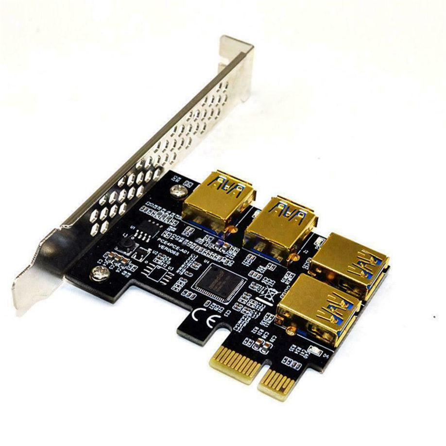 S-Union 4イン1 PCI-E ライザーアダプターボード 1-4 PCI-E 1X Express