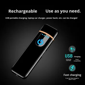 Encendedor Electrónico Recargable USB Mini con Sensor Táctil, de Plástico, Moderno, Simple, Personalizado, Creativo, para Regalo - Product Image 2