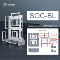 Chasis de PC Socooler SOC-BL, Nuevo Diseño, Mini, de Aluminio Aeronáutico, para Juegos, con Puerto USB Frontal, Compatible con ATX, Panel Lateral, en Existencia