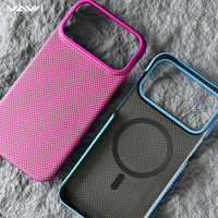 Étui de téléphone de luxe ultra-fin en fibre de carbone VAWI B342, design professionnel pour iPhone 18 17 Pro Max, coque magnétique en fibre d'aramide