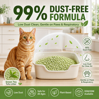 Litière pour chat intelligente à agglomération rapide en 3 secondes, à base de plantes, de qualité alimentaire, naturelle, anti-odeur, faible teneur en poussière, directement de l'usine