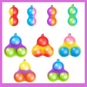 Custom Fidget Toy-New Silicone Finger Bubble <b>Keychains</b>, Educational and Stress - Relief Press Keychain Charms, Mini Toys - Product Image 3