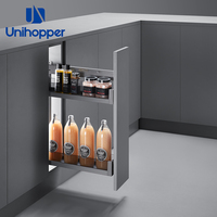 Tiroir à épices coulissant pour cuisine, montage latéral, fermeture douce, panier à épices en verre, Unihopper Factory