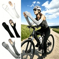 Mangas de protección solar de verano, unisex, para ciclismo y conducción, con sensación de frío, detección de agujas, poliéster, estilo largo