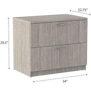 Archivador lateral gris Alera Valencia Series de 34 x 22.75 x 29.5 pulgadas con 2 cajones para archivos tamaño legal/estándar - Product Image 4