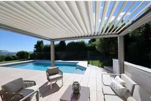 आसानी से इकट्ठे वाटरप्रूफ गार्डन बिल्डिंग मंडप मोटर चालित एल्यूमीनियम आउटडोर गैज़बो बायोक्लिमिटिक पेरगोआ - Product Image 5