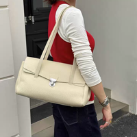 Nouveau Sac à Main Bandoulière de Luxe pour Femme 2026, Marque Célèbre, Cuir Véritable de Haute Qualité, Forme Oreiller, Fermeture à Verrou, Deux Fermetures