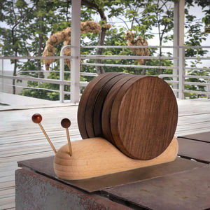 Sous-verre en bois, sous-verre en bois de qualité supérieure, écologique, sous-verre en bois de qualité supérieure, 5 mm d'épaisseur, design classique avec impression par sublimation personnalisée - Product Image 3