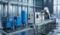 Machine de soufflage automatique de bouteilles PET à 4 cavités avec PLC et moteur, ligne de fabrication de bouteilles de forme personnalisée par étirage-soufflage