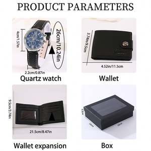 Coffret Cadeau Promotionnel Luxe Léger en Cuir Écologique pour Homme : Portefeuille, Montre, Ceinture – Idéal Souvenir d'Affaires, Noël, Saint-Valentin - Product Image 2