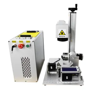 High-Precision Big Area 30 Watt 20W Split Fiber Laser Marking Machine With Ring Rotary