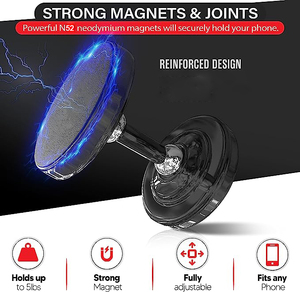 Khuyến mãi nóng: Giá đỡ điện thoại ô tô kim loại xoay 360 độ, nam châm kép, dễ lắp đặt, thao tác một tay, giá đỡ phòng tập thể dục, phụ kiện nội thất - Product Image 2