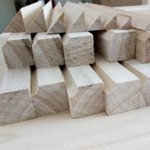 Moulures en bois massif de paulownia de haute qualité, bande de chanfreinage avec lattes carrées, triangulaires et trapézoïdales - Product Image 5