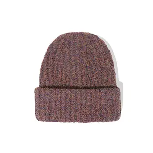 Custom Logo All Over Print Designer Unisex Graphic Jacquard Mohair Knit Winter Beanie Hats