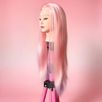 Tête de mannequin d'entraînement en fibres synthétiques pour la coiffure, la coupe, le décoloration, le tressage, le coiffage et la pratique de la cosmétologie