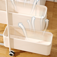 Chariot de Rangement Mobile Robuste en Métal à 3 Niveaux, Étagères d'Angle pour Cuisine et Articles Divers