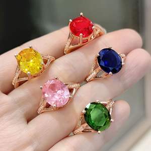 خاتم ألماس فاخر رائع مطلي بالفضة الجليدية لون ذهبي وردي وعد خطوبة الزفاف - Product Image 1