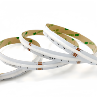 Bande LED RGBW COB 784 LED/m, 12 mm de large, 5 m, découpable, auto-adhésive, installation facile, 12/24V, contrôle par application et Wi-Fi, décoration intérieure