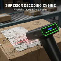 Scanner de codes QR 2D sans fil à fonctionnement continu 12H avec support de charge, autonomie de batterie longue durée pour supermarchés et commerces de détail
