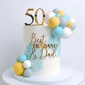 Nuevo estilo acrílico "Best Husband & Dad" Cake Topper Cake Decoración <span class=keywords><strong>PARA</strong></span> EL Día del Padre - Product Image 2